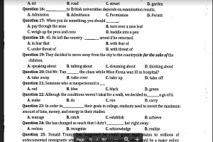 1000 câu trắc nghiệm Tiếng Anh siêu khó, mục tiêu 9+ ôn thi tốt nghiệp THPT (có đáp án)