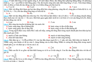 Tổng hợp đề thi thử nắm chắc 7 điểm trở lên môn Vật lý (có đáp án)